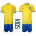 Brazílie Dětské Oblečení Domácí Dres MS 2022 Krátkým Rukávem (+ trenýrky)